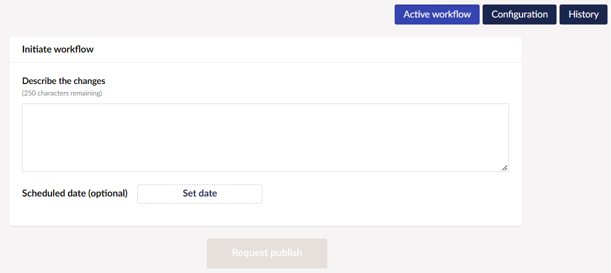Active workflow initiate request
