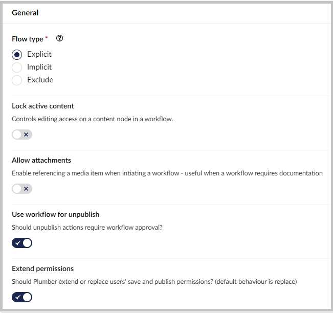 General settings