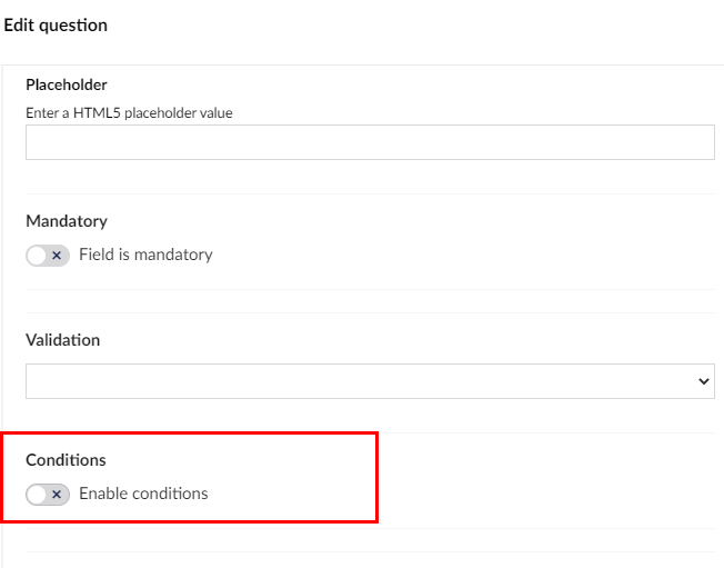 Enable conditions