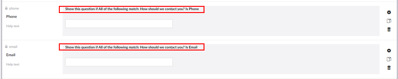 See conditions in the Forms designer