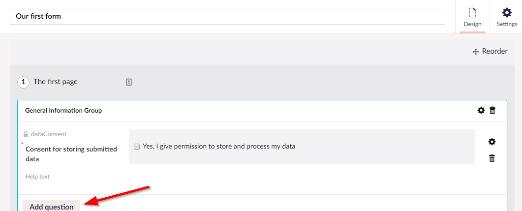 Forms designer add field