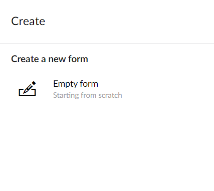 Forms create dialog