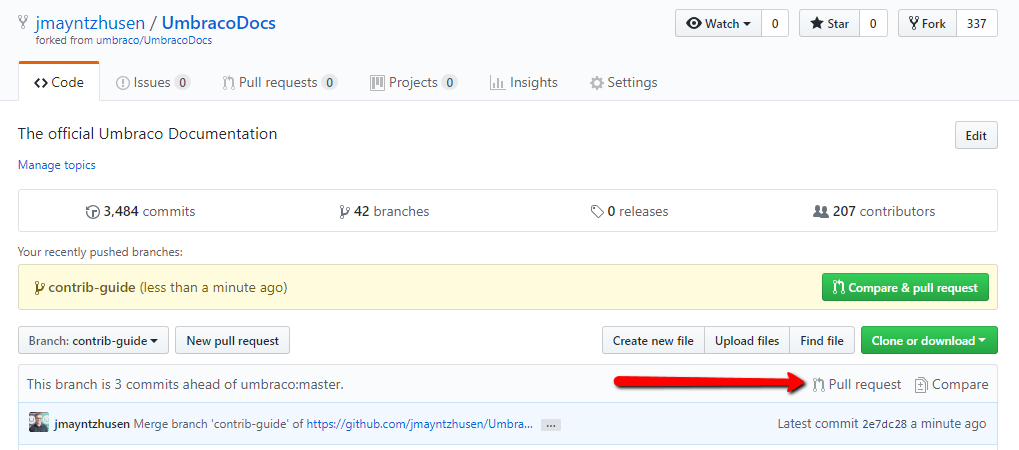 Creating a pull request