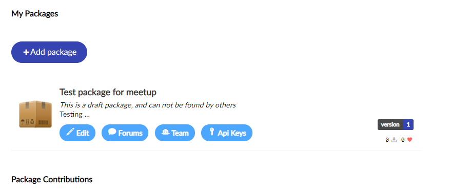 Api keys button