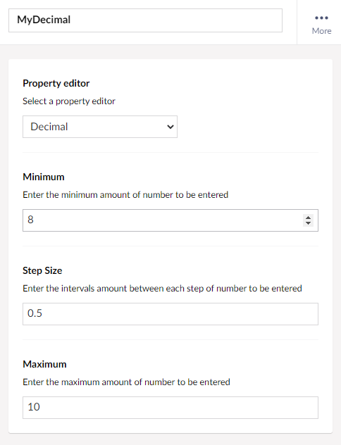 Data Type Definition Example