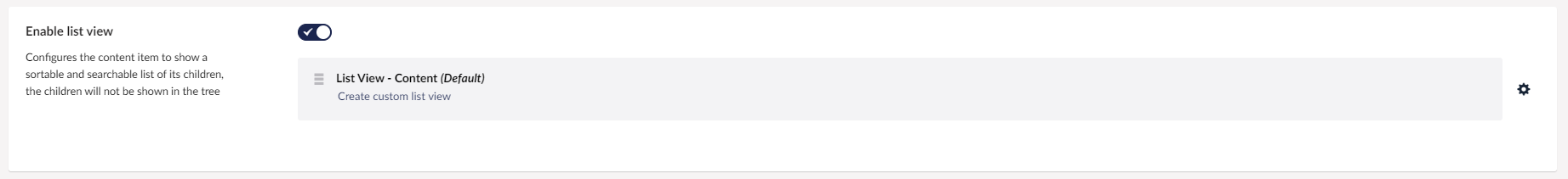 Enable List view example
