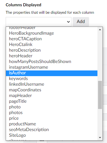 List view property example