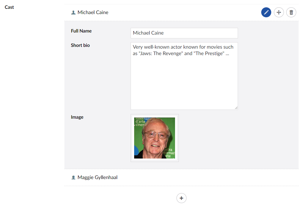 Nested Content - New Item