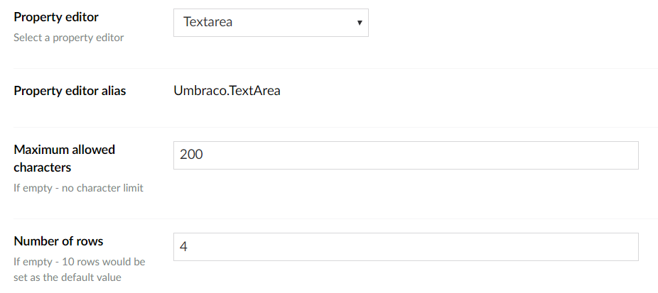Textarea Data Type Definition With Limits