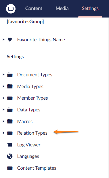 Relation Types Tree