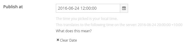 Scheduled publishing