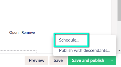 Scheduled publishing