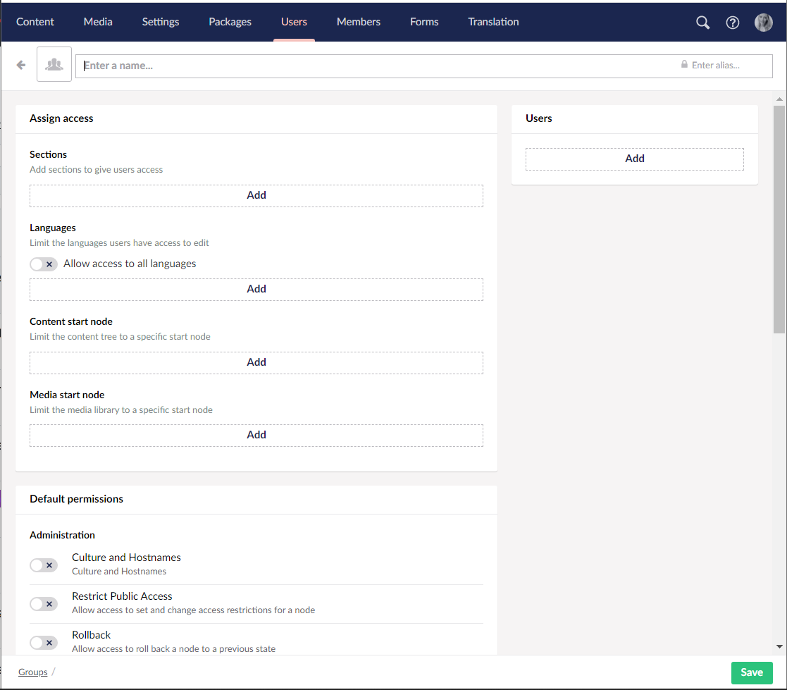 Create User Group