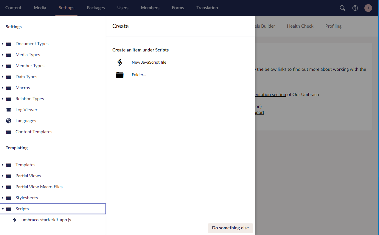 Creating a new JavaScript