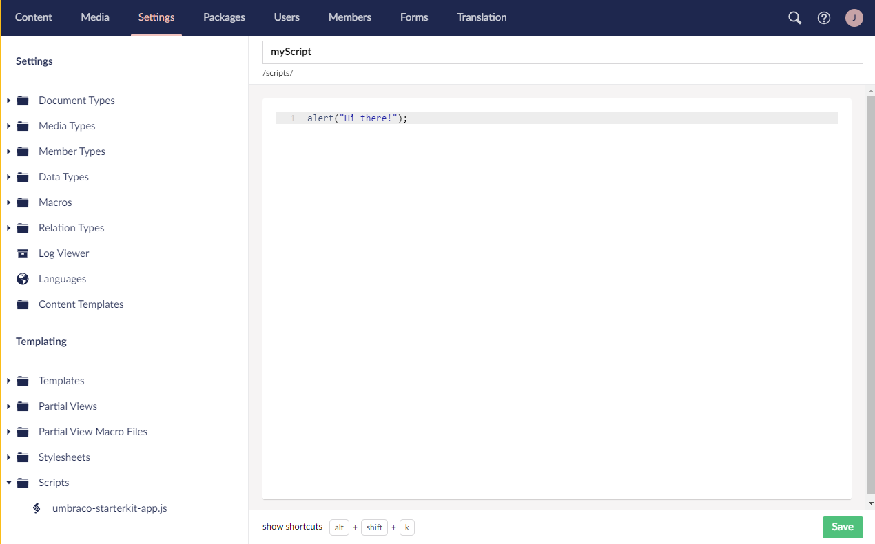 Sample JS script