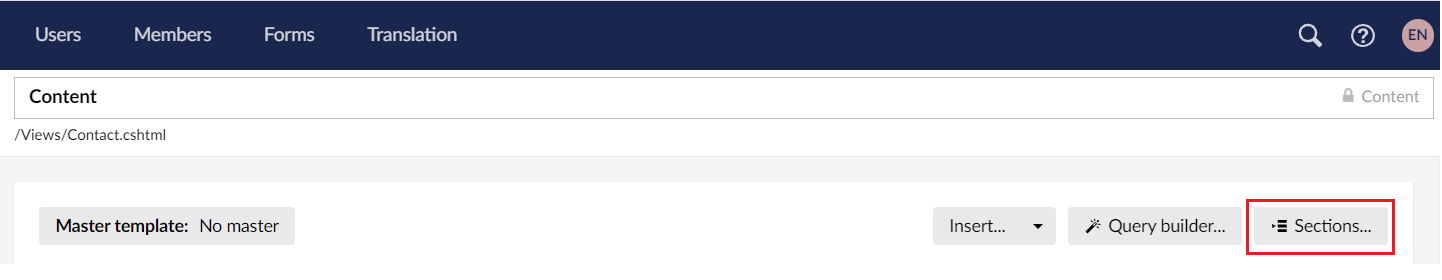 Sections Menu