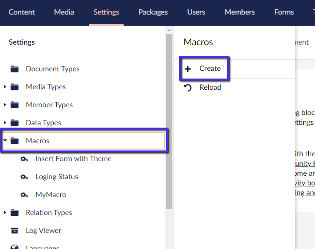 Create macro