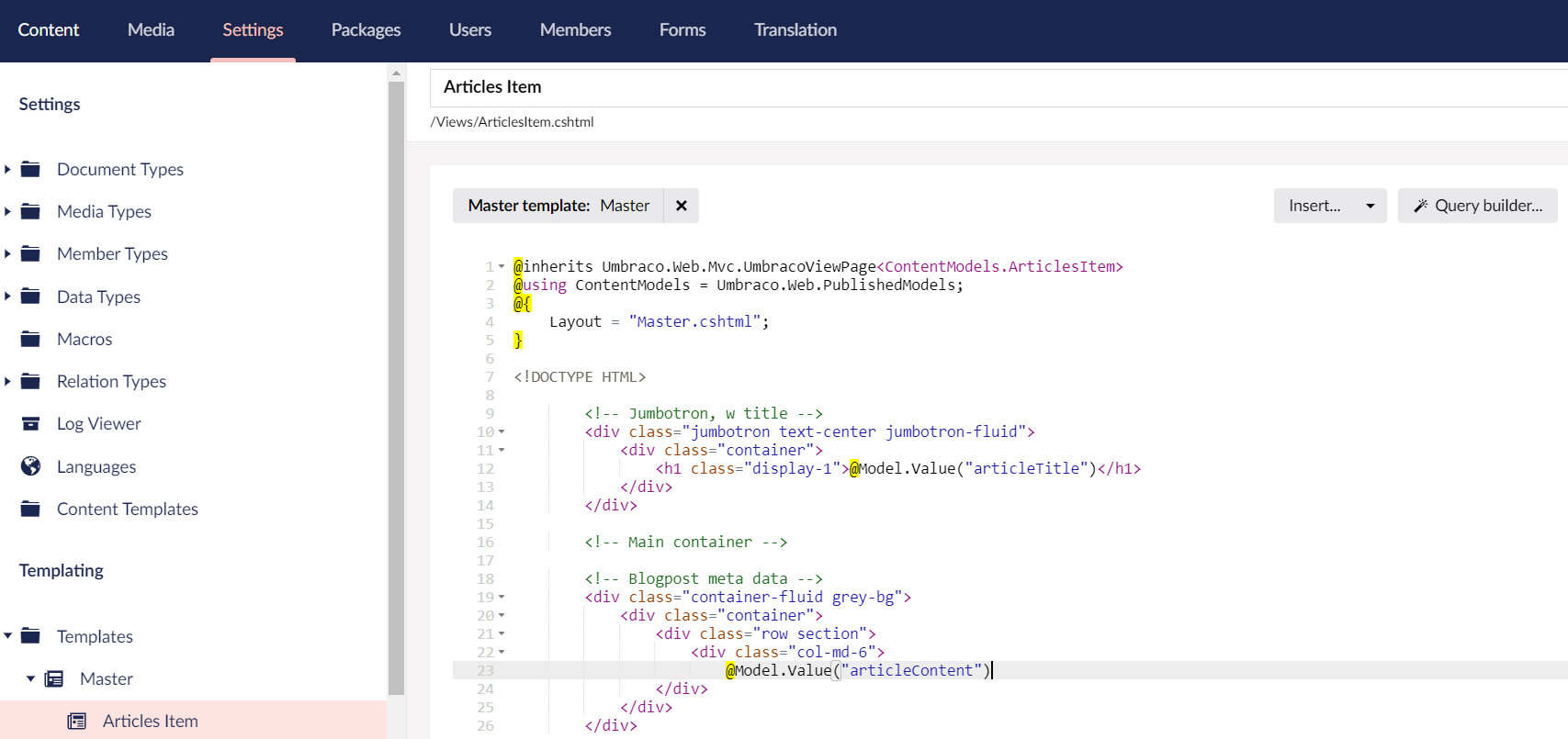 Articles Item Template