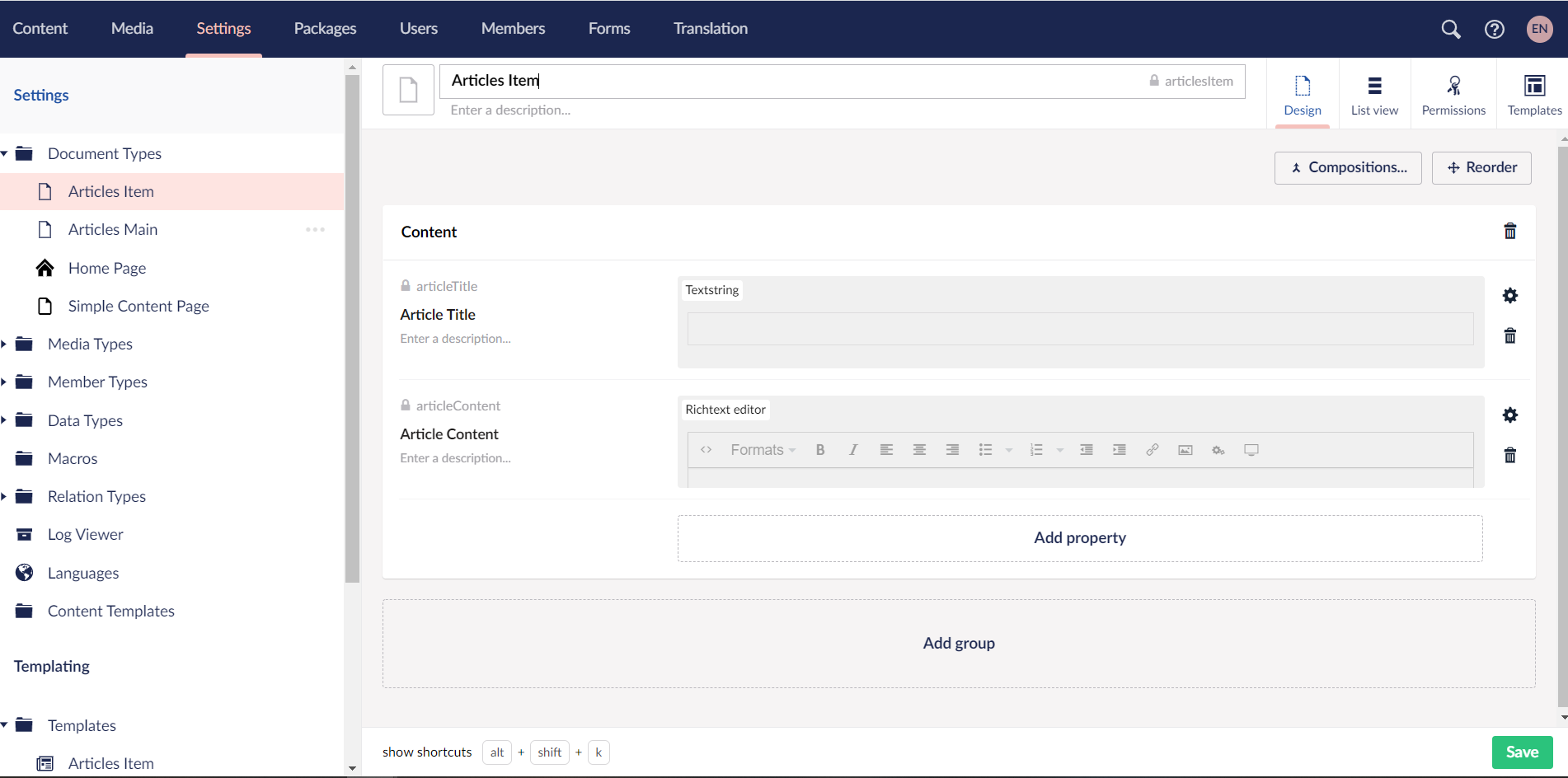 Article Item Document Type Data Properties