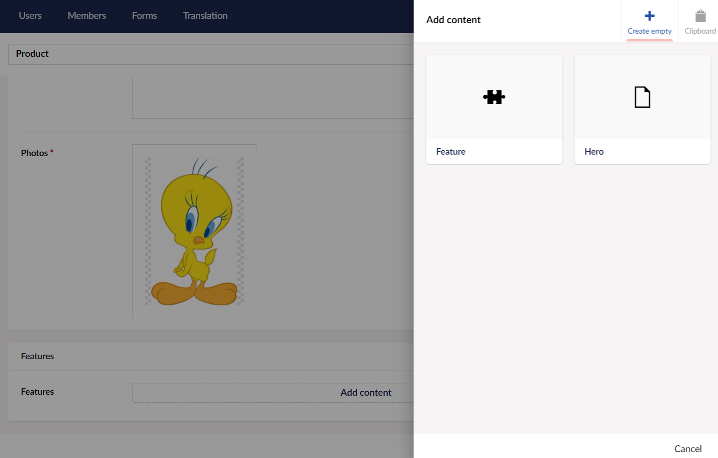 Add content to the blocks