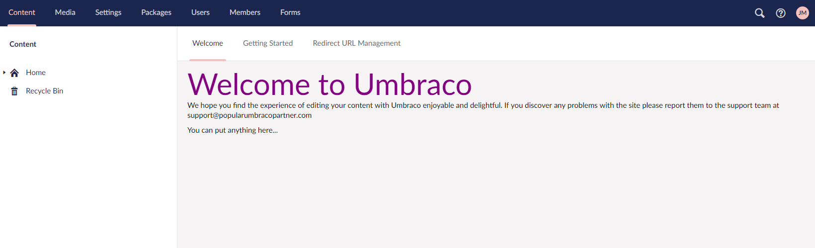 Custom Dashboard Welcome Message With styles...