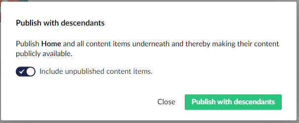 Publish with descendants