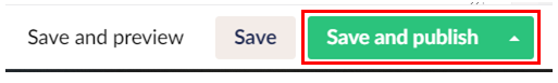 Save and Publish