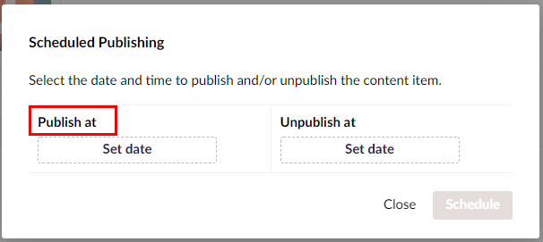 Schedualed publishing.