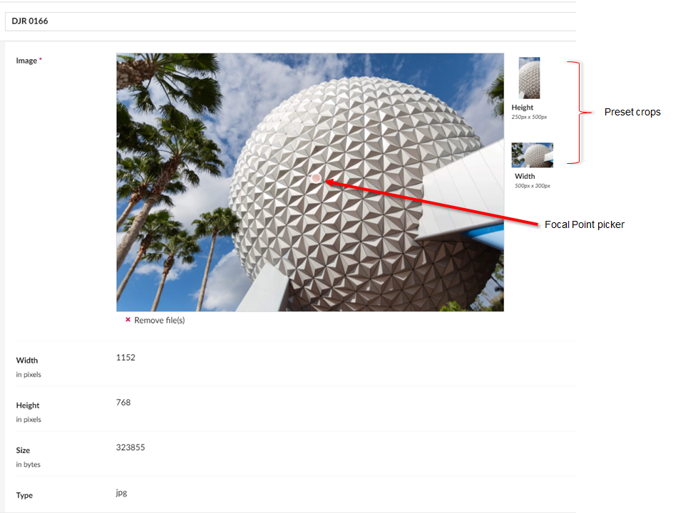 Options for editing images