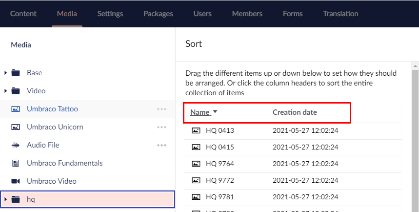 Sort Items