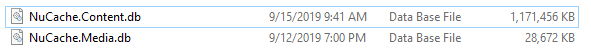 the size of new cache file