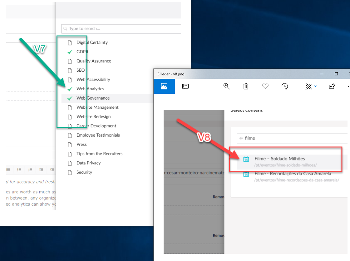 V7 vs V8 behavior when using multinote picker