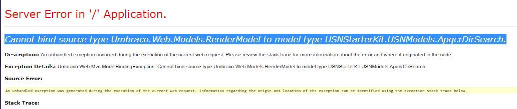 Umbraco Error