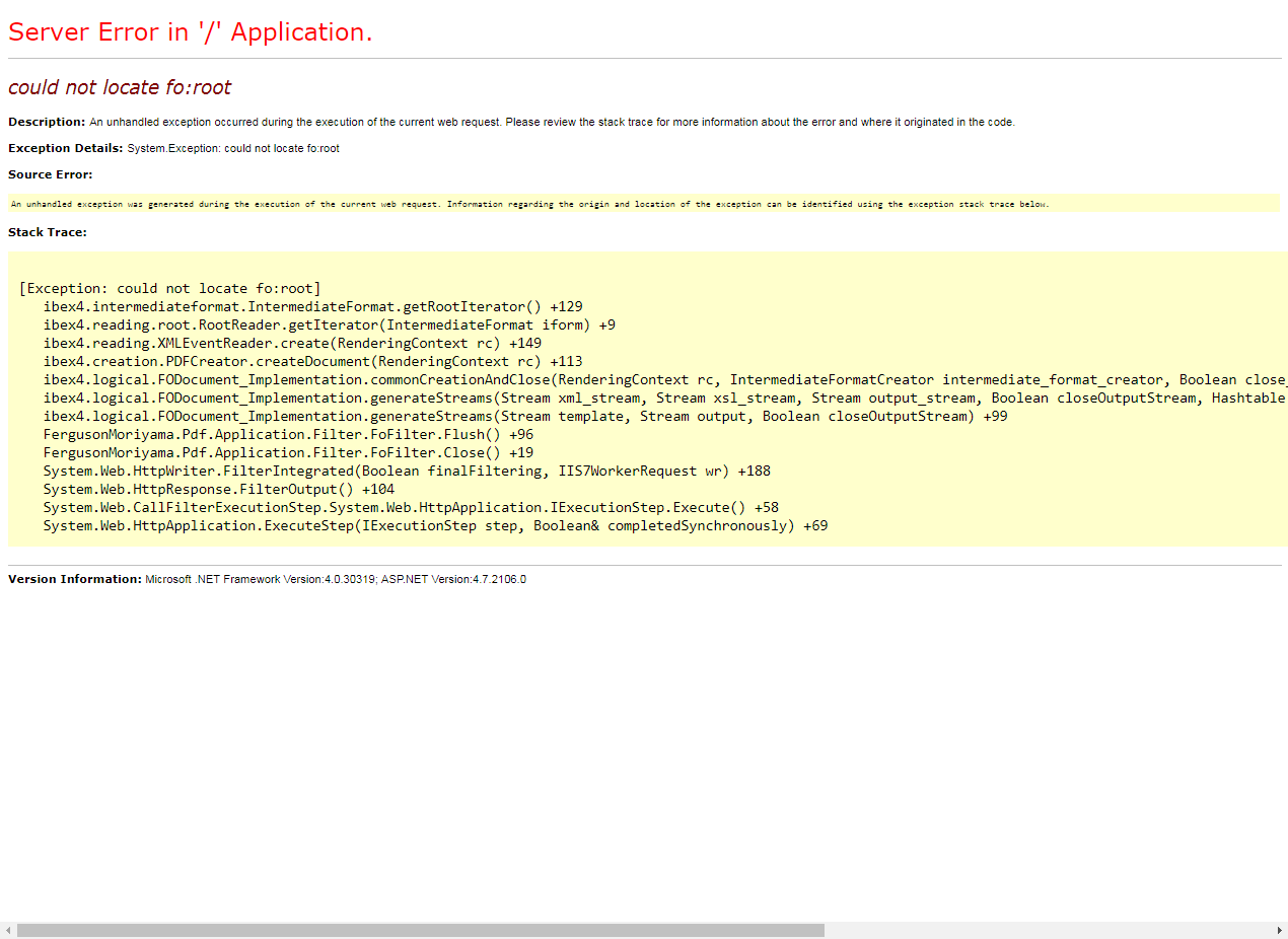 Error from referencing xmlns:fo with https