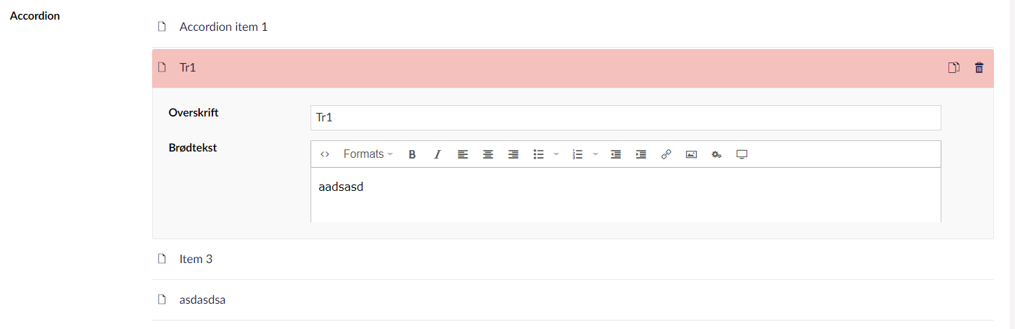 nested content