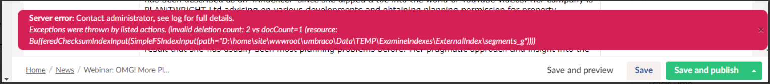 Error Screenshot below: