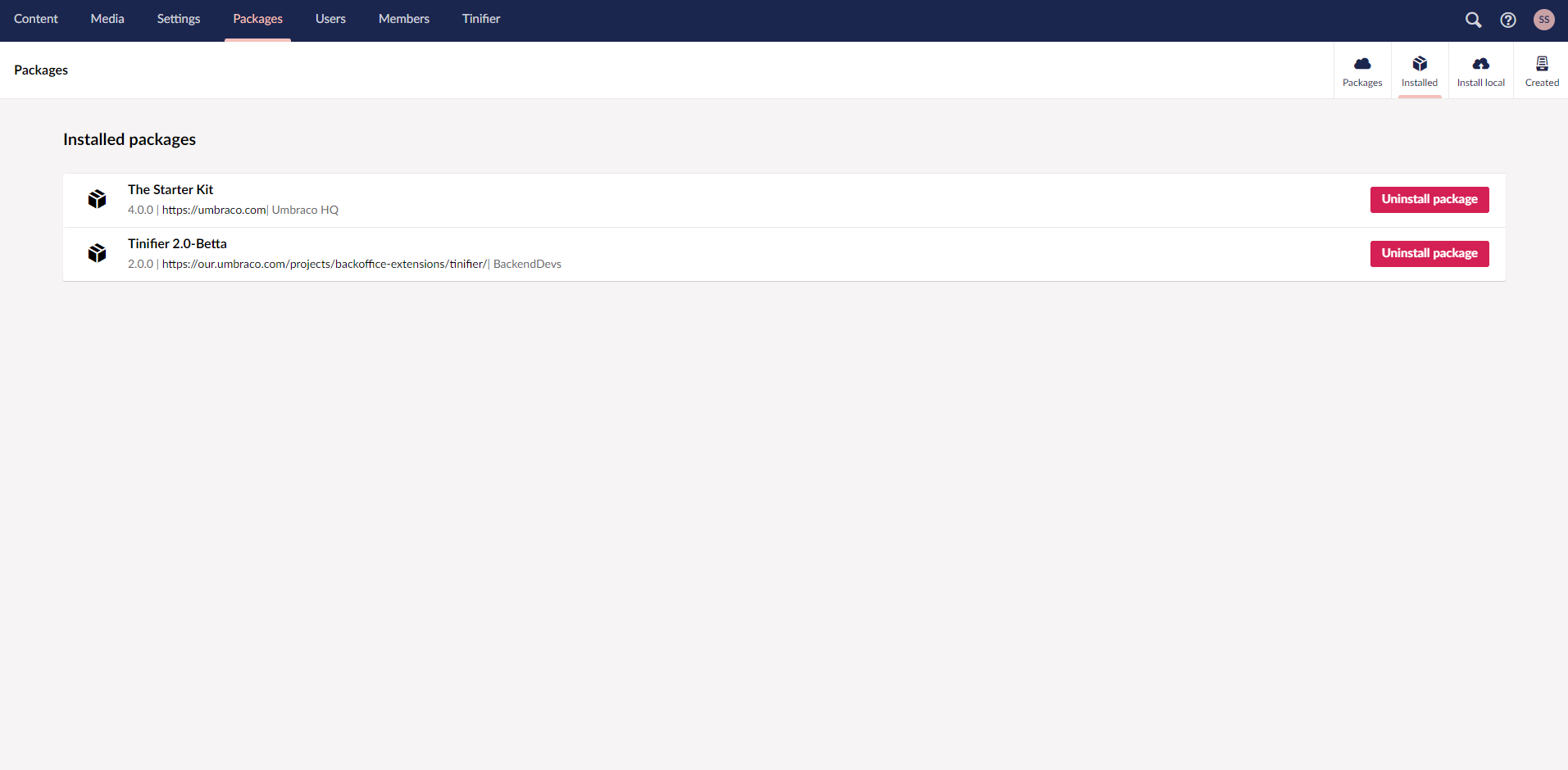 Installing Tinifier package