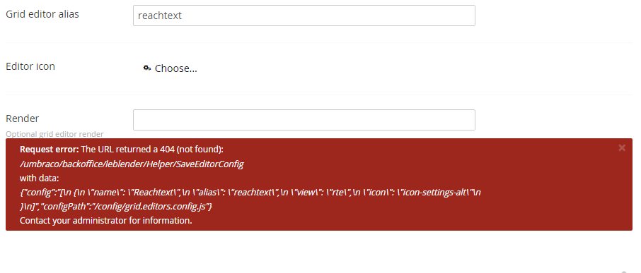 The Error I got
