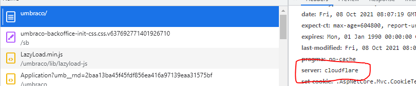 Cloudfare server header