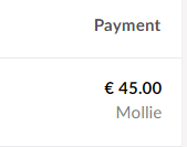 payment column in order overview