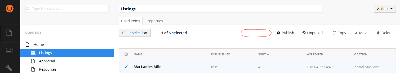 Print button location on listview