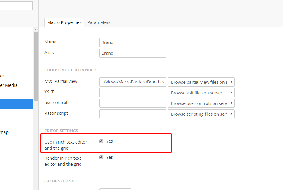 allow macro to embed in rich text editor
