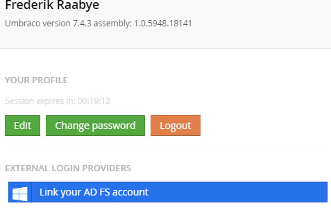 Back office user profile