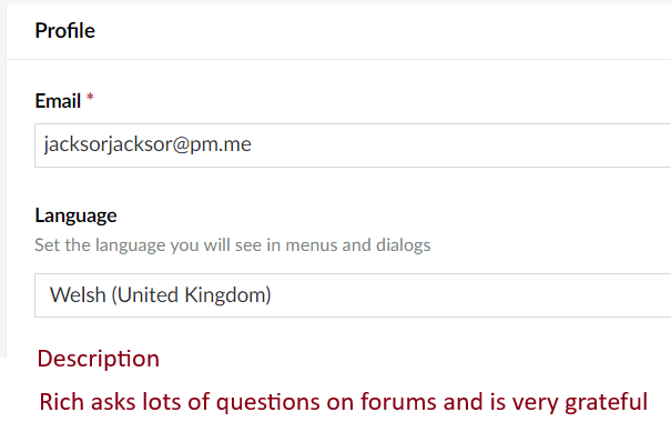 Additional text field in User Profile, proof of concept