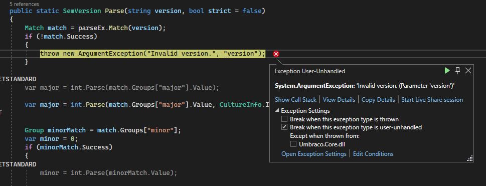 Getting a version error when trying to run the site via visual studio from the solution source code.  Anyone know how to resolve this?