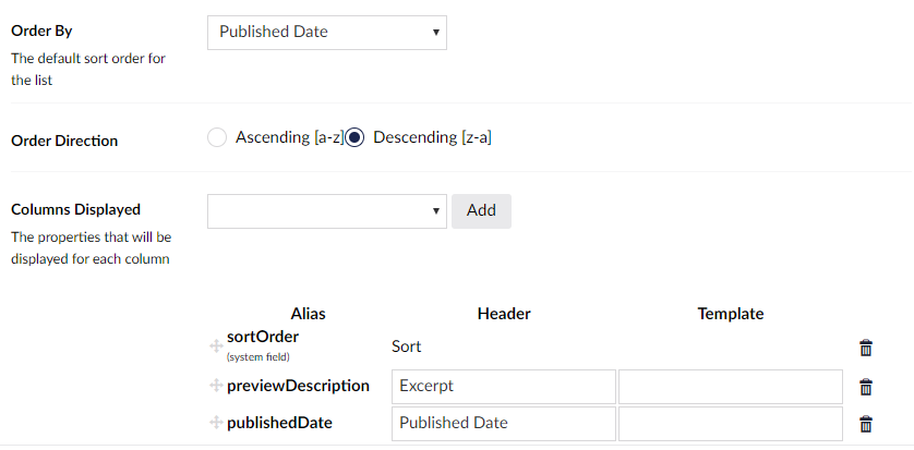 My custom list view set to sort by the custom date time field