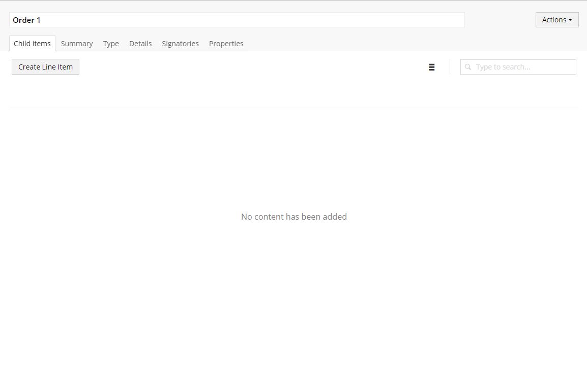 Tab 1 -- Child Items