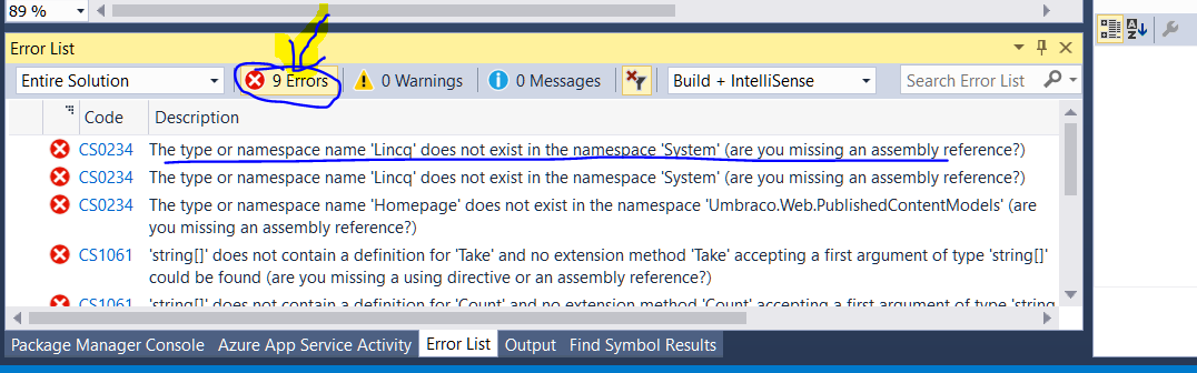 Build errors