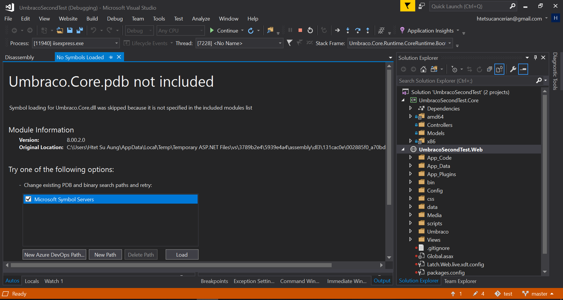 Umbraco.Core.pdb not included error