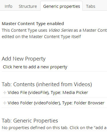 Video Media Type Generic Properties